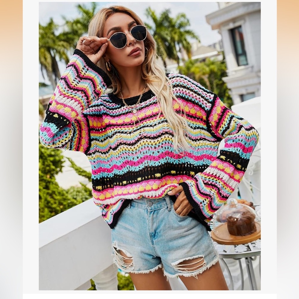 Colorful Knit Sweater - Picture 5 of 12